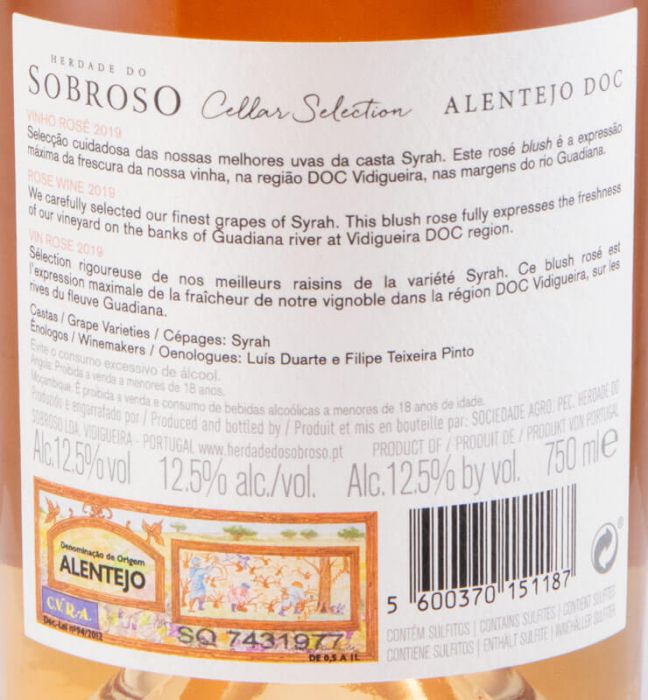 2019 Herdade do Sobroso Cellar Selection rosé