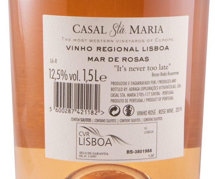 2019 Casal Sta. Maria Mar de Rosas rosé 1.5L