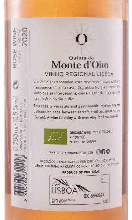 2020 Quinta Monte d'Oiro organic rose
