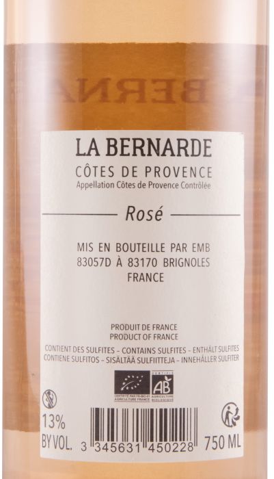 2021 Domaine La Bernarde Les Hauts du Luc Côtes de Provence organic rosé