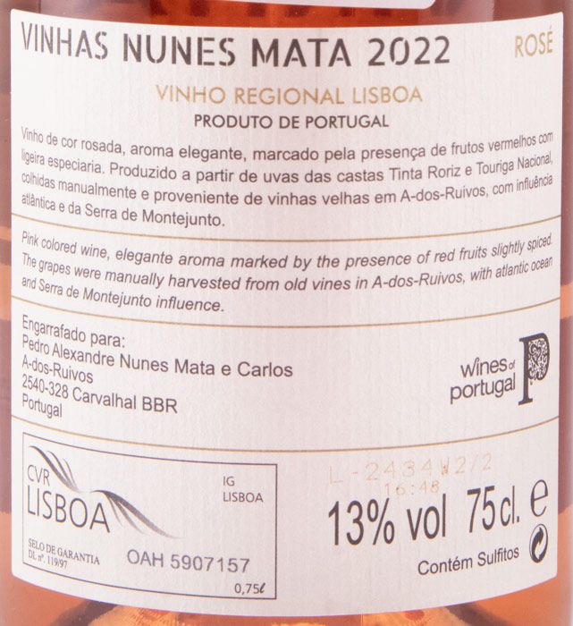 2022 Vinhas Nunes Mata rosé