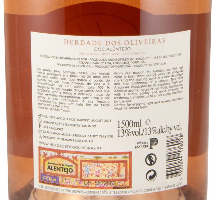 2023 Herdade dos Oliveiras rosé 1,5L