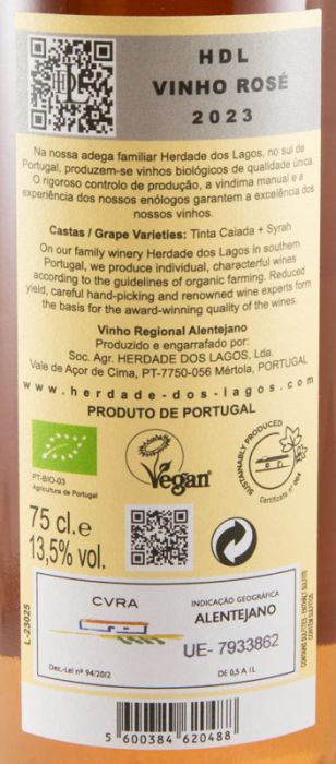 2023 Herdade dos Lagos HDL biológico rosé