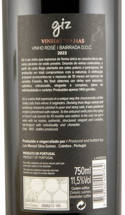 2023 Giz by Luís Gomes Vinhas Velhas rosé