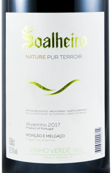 2017 Soalheiro Alvarinho Nature Pur Terroir branco 1,5L