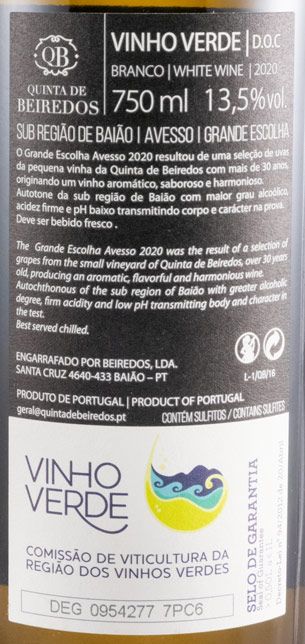 2020 Quinta de Beiredos Avesso Grande Escolha branco