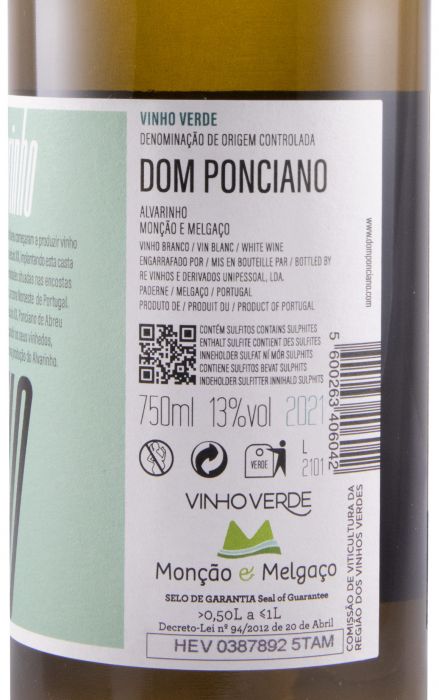 2020 Dom Ponciano Alvarinho white