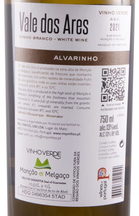 2021 Vale dos Ares Alvarinho branco