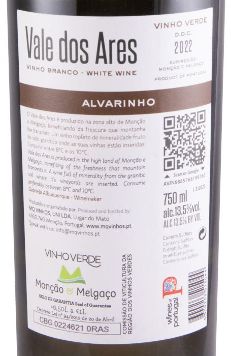 2022 Vale dos Ares Alvarinho branco