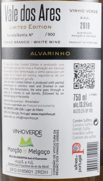 2019 Vale dos Ares Limited Edition Alvarinho branco