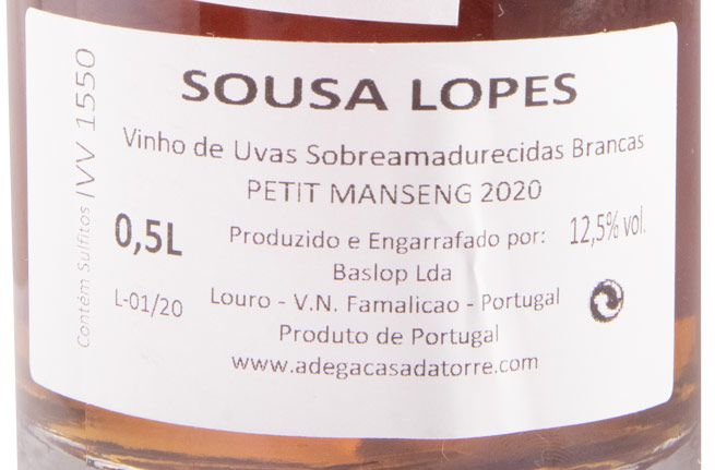 2020 Sousa Lopes Late Harvest Petit Manseng branco 50cl