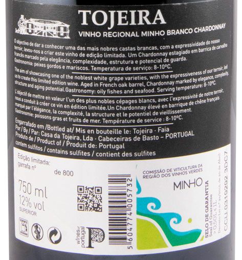 Tojeira Chardonnay branco