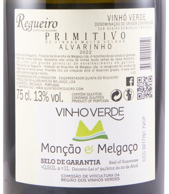 2022 Quinta do Regueiro Primitivo Alvarinho white