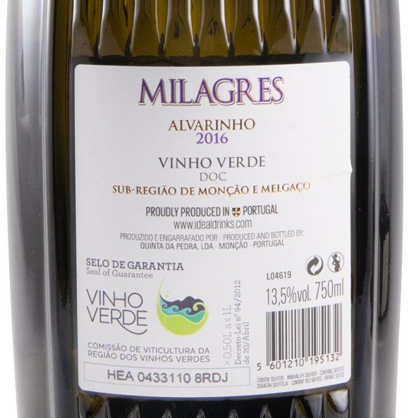 2016 Milagres Alvarinho Premium Selection branco