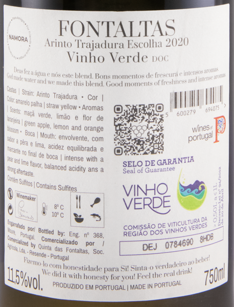 2020 Fontaltas Arinto & Trajadura Escolha white