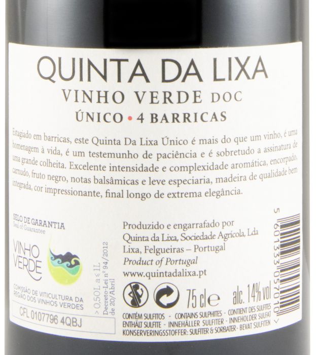 2018 Quinta da Lixa Único 4 Barricas Private Collection tinto