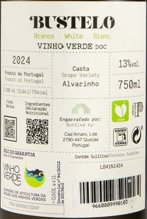 2024 Bustelo Alvarinho branco