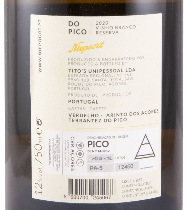 2020 Niepoort Açores Reserva branco