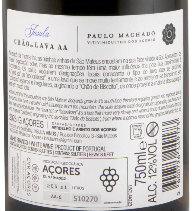 2023 Insula Chão de Lava AA branco