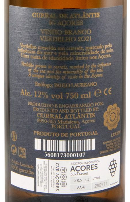 2021 Curral Atlântis Verdelho Edição Limitada branco