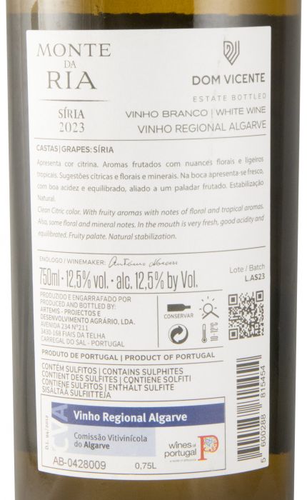 2023 Monte da Ria Síria branco