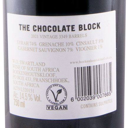 2021 The Chocolate Block Swartland tinto
