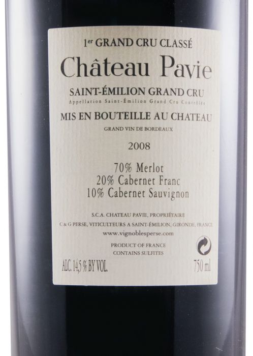 2008 Château Pavie Saint-Émilion tinto