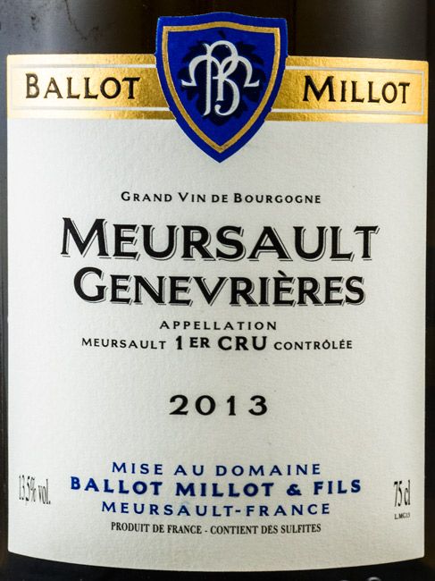 2013 Ballot Millot Genevrières Meursault branco