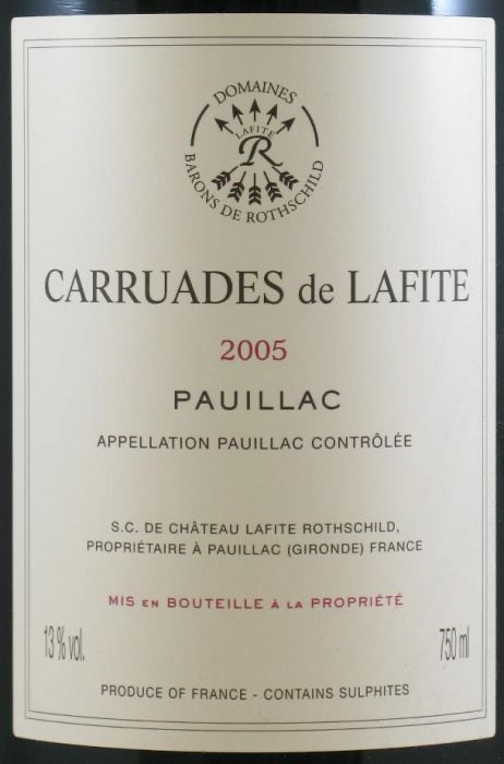 2005 Château Lafite Rothschild Carruades de Lafite Pauillac tinto