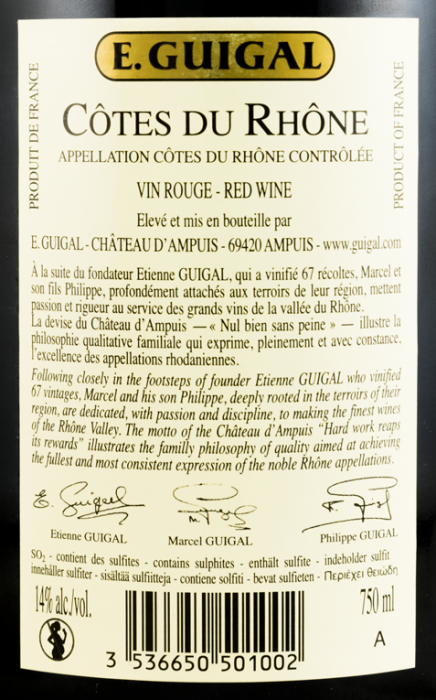 2012 E. Guigal Côtes-du-Rhône tinto