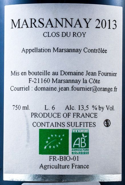 2013 Domaine Jean Fournier Clos du Roy Marsannay organic red
