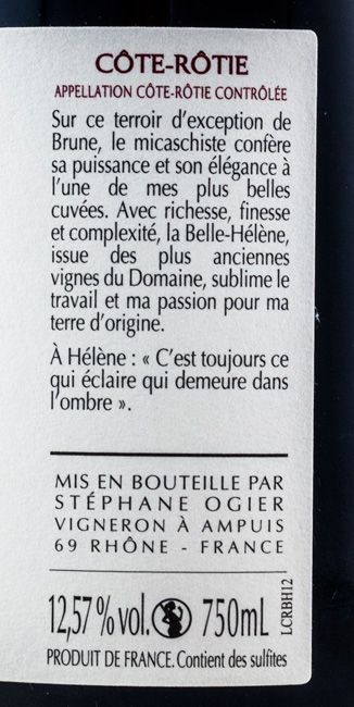 2012 Michel e Stephane Ogier Cote-Rotie la Belle Helene red