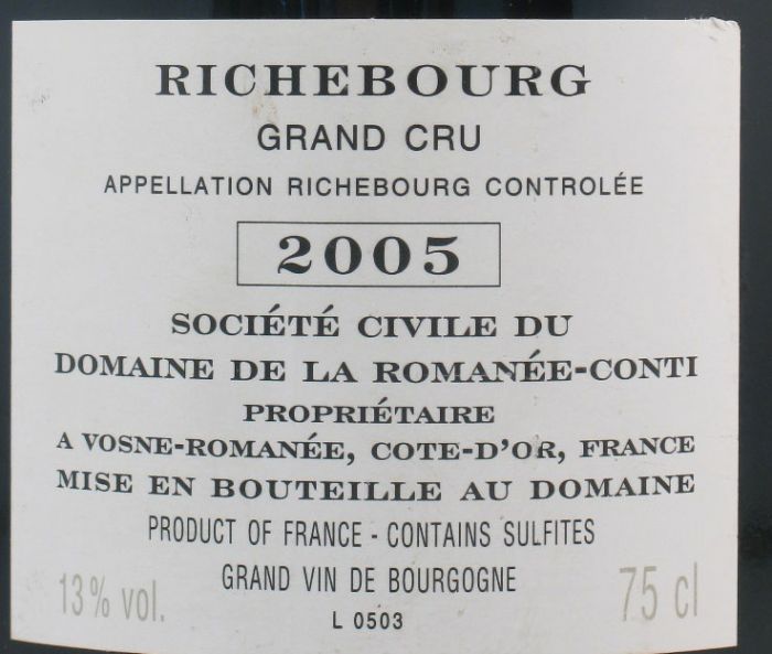 2005 Domaine de la Romanée-Conti Richebourg tinto