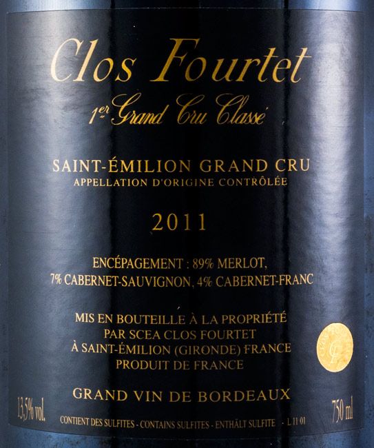 2011 Château Clos Fourtet Saint-Émilion tinto