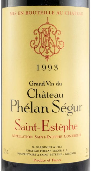 1993 Château Phélan Ségur Saint-Estèphe tinto