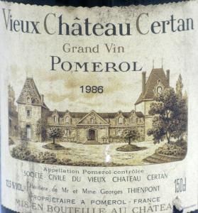 1986 Vieux Château Certan red 1.5L