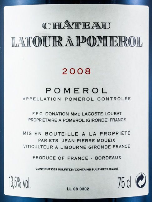 2008 Château Latour à Pomerol tinto