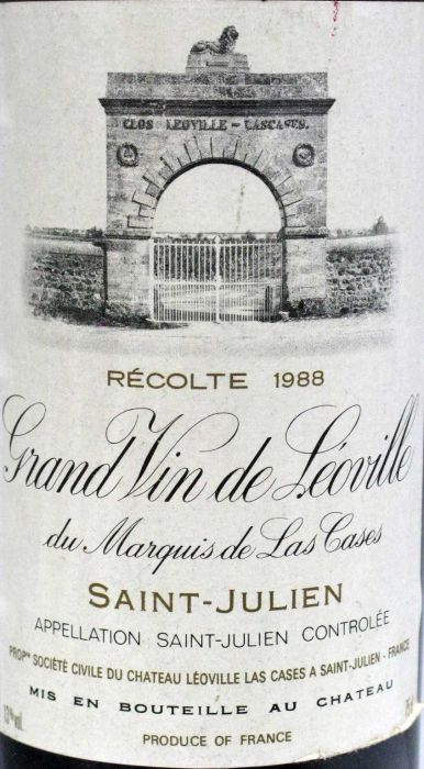 1988 Château Léoville Las Cases Grand Vin de Leoville du Marquis de Las Cases Saint-Julien tinto