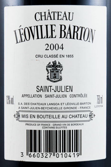 2004 Château Léoville Barton Saint-Julien red
