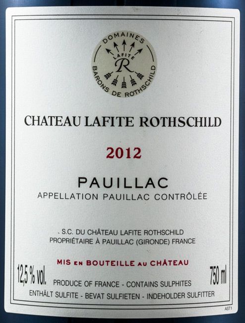 2012 Château Lafite Rothschild tinto