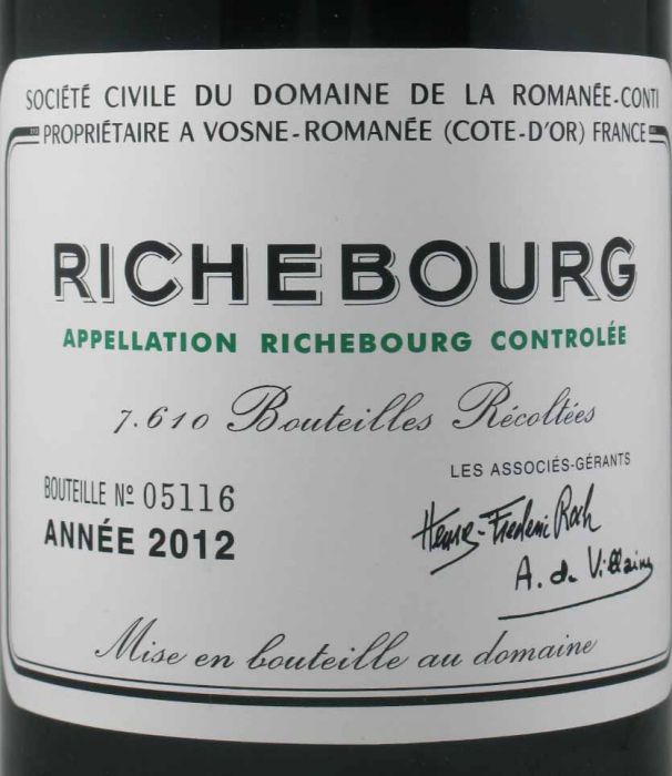 2012 Domaine de la Romanée-Conti Richebourg tinto