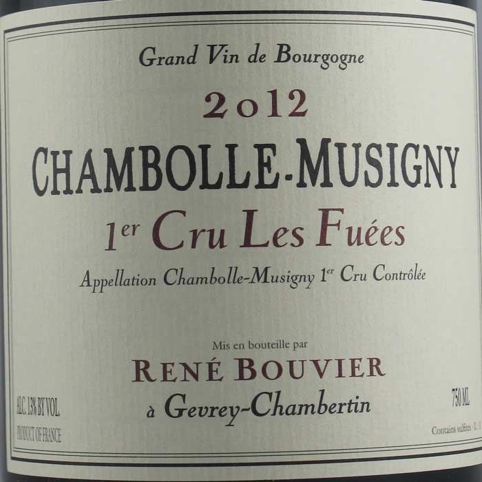 2012 René Bouvier Les Fuees Chambolle-Musigny tinto