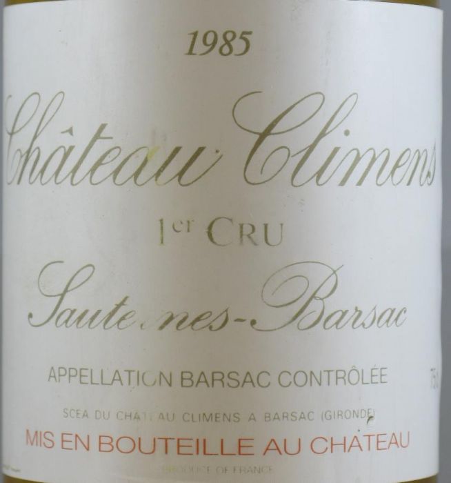 1985 Château Climens Barsac Sauternes branco