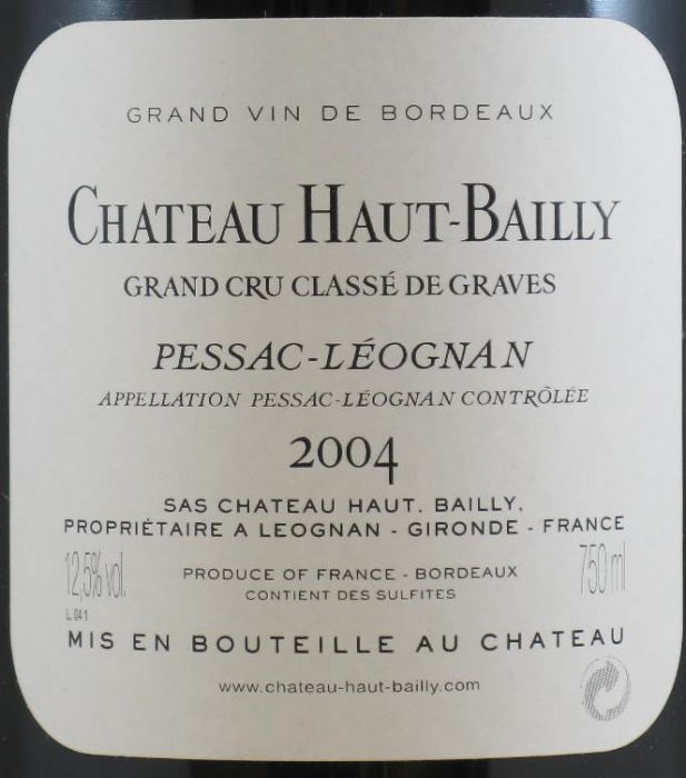 2004 Château Haut Bailly Pessac-Léognan red