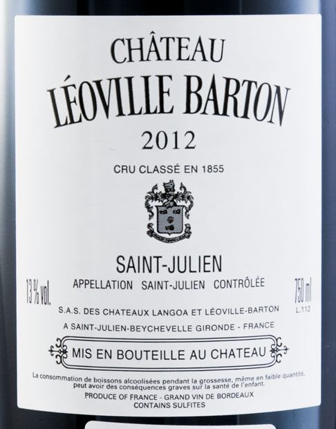 2012 Château Léoville Barton Saint-Julien tinto