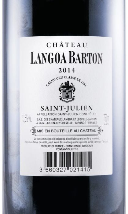 2014 Château Langoa Barton Saint-Julien red