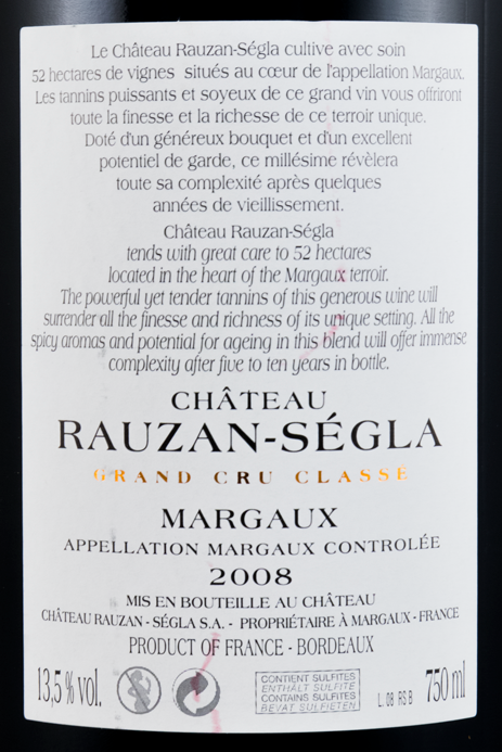 2008 Château Rauzan-Ségla Margaux tinto