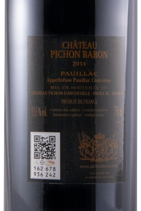 2014 Château Pichon-Longueville au Baron de Pichon-Longueville Pauillac tinto