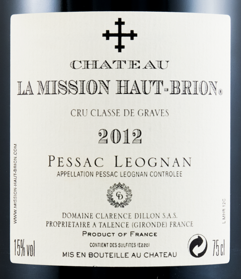 2012 Château La Mission Haut-Brion Pessac-Léognan red