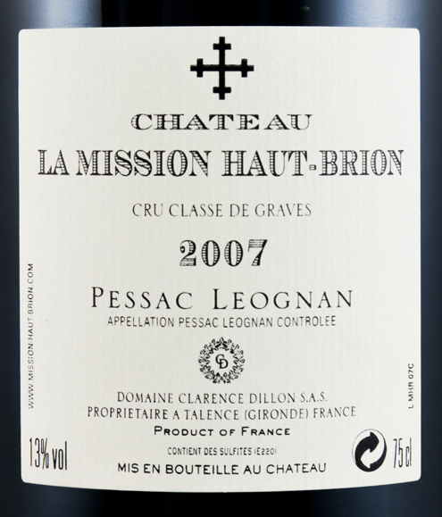 2007 Château La Mission Haut-Brion Pessac-Léognan tinto